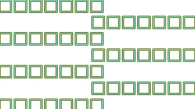 Aesthetic background motion with horizontal rows of light teal hollow squares arranged in a staggered pattern