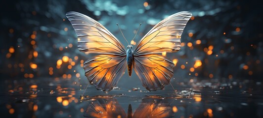 realistic photo of a glossy butterfly ,generative AI