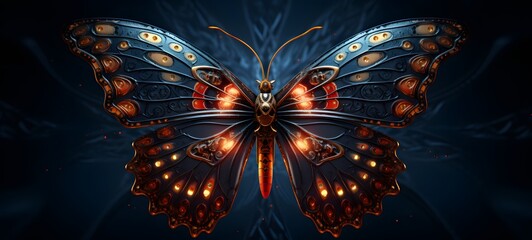 realistic photo of a glossy butterfly ,generative AI