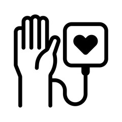 Obraz premium Senior Health Monitoring Line Icon of Geriatrics Icon Set