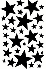 Obraz premium Minimalist Black Stars Art: Dynamic & Playful Composition