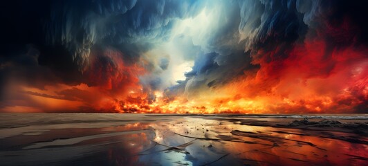 realistic photo of Armageddon ,generative AI