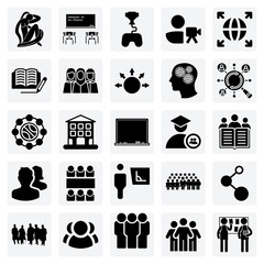 Higher Education And Academic Community &ndash; Classroom Learning, Literacy, Recruitment, And International Student Life Themed Graphics.