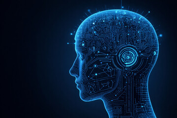 "Artificial Intelligence & Futuristic Brain Technology – Digital Circuit Mind Illustration"