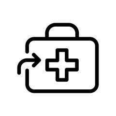 Obraz premium Medical Aid Kit Line Icon of Humanitarian Logistics Icon Set