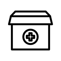 Medical Supplies Line Icon of International Aid Icon Set