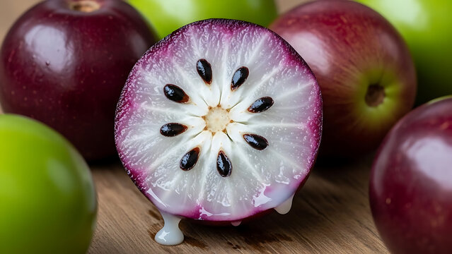 Fresh Star Apple Cut Open