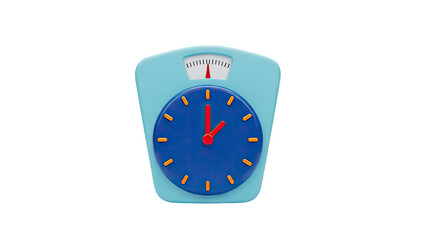 Stylized Bathroom Scale with Clock Face