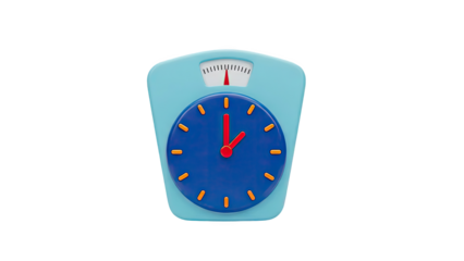 Stylized Bathroom Scale with Clock Face
