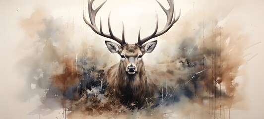 realistic photo of deer ,generative AI