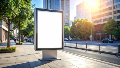 Blank Billboard Mockup in Urban City Street Environment