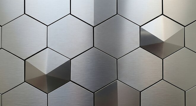 Abstract metal hexagon pattern modern geometric design and texture - Powered by Adobe