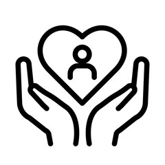 Emotional and Social Support Line Icon of Social Work Icon Set