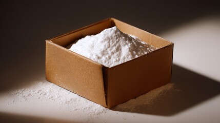 Box of Baking Soda Overflowing with Powder