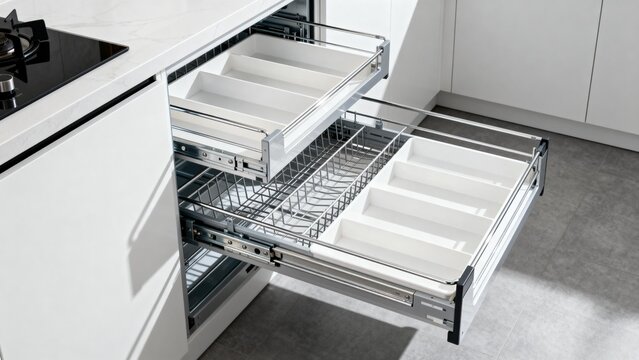 Modern kitchen drawer organization