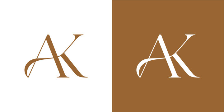 AK Initial Logo Abstract Vector Design , Letter Logo Design