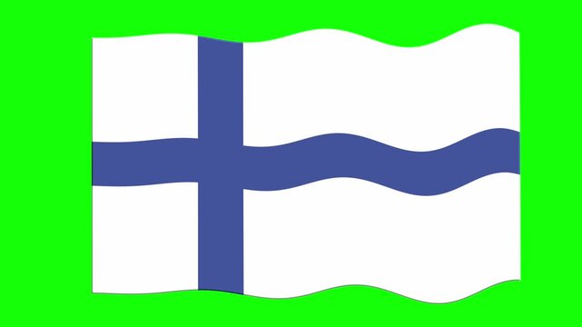 national flag of finland waving on green screen background loop