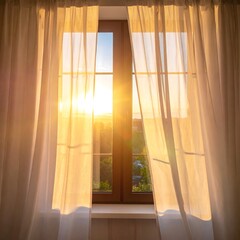 Sunlit Window - A Warm and Inviting Morning Scene.