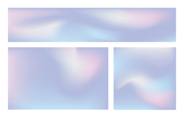 Abstract Background Set Of Pastel-Color Gradient Blend. Vector Illustration.