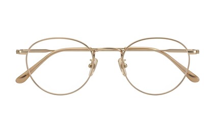Elegant gold eyeglasses frame for vision correction