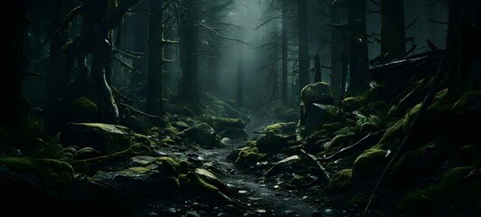 realistic photo of a glossy forest ,generative AI