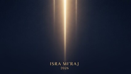 Islamic Isra and Miraj 2026 Event Background with Golden Light Rays.
