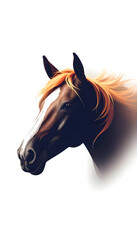 A horse with a white face and a long mane