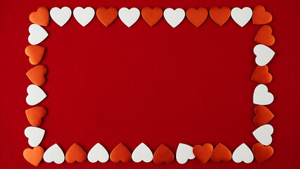 Red heart frame decoration background