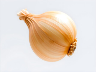 A large, peeled onion is shown in a close up