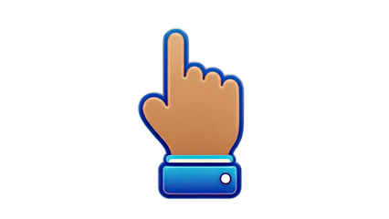 3D Cartoon Hand Pointer Cursor Icon
