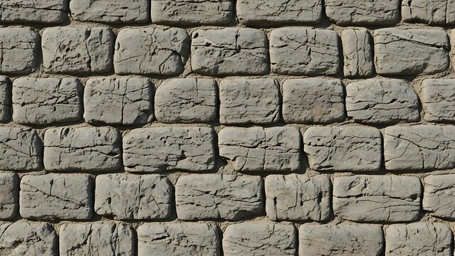 ancient weathered stone wall texture, aged stones with erosion marks, warm gray tone - Powered by Adobe