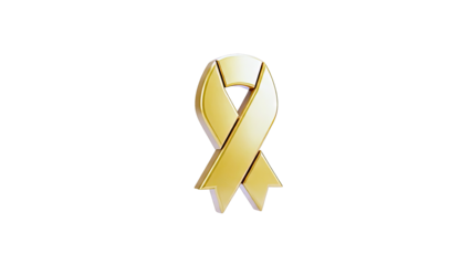 3D Golden Awareness Ribbon