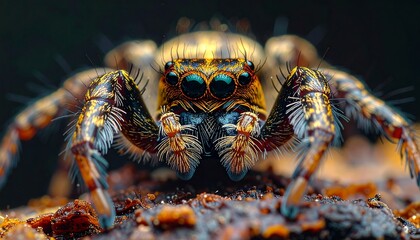 Extreme Close Up of Jumping Spider Eyes
