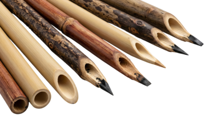 Natural Bamboo Calligraphy Pens - Traditional Writing Tools with Sharp Nib