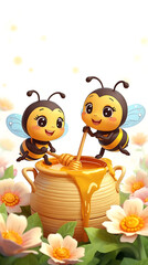 Obraz premium bee and honey
