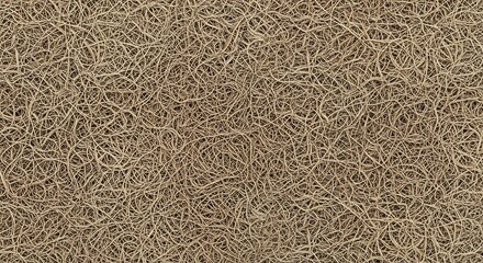 Tangled light brown fibrous material forms a chaotic texture against a dark background
