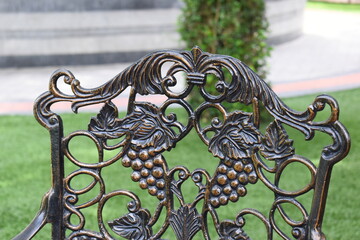 vintage metal chair in the garden