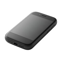 Black smartphone with rounded edges on black background
