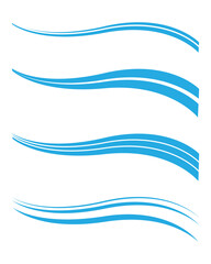 blue water wave illustration set, blue vehicle wrap stickers
