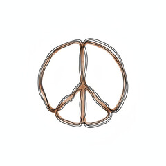 A Serene Hand-Sketched Peace Symbol in Warm Earthy Hues Representing Harmony