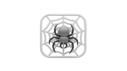 Stylized Spider on a White Web Icon