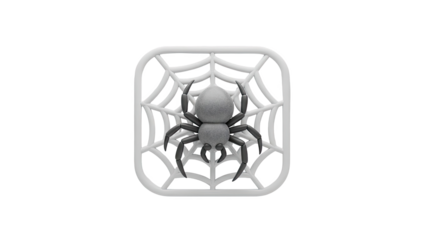 Stylized Spider on a White Web Icon