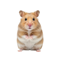 Cute hamster sitting upright isolated on transparent background