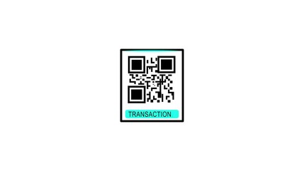 Scanning QR Code with Smartphone. Scan QR code barcode Transaction animation . QR code Virtual Payment ,cashless technology concept for white background.Animation video.. - Powered by Adobe