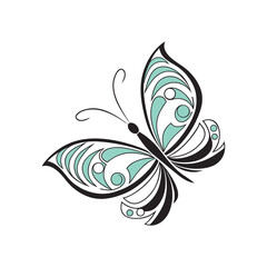 Obraz premium Decorative Butterfly Line Art Illustration