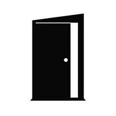 Exit Door Silhouette Icon Vector Illustration