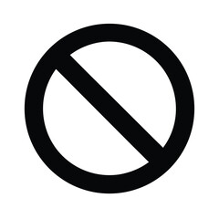 No Entry Silhouette Icon Vector Illustration