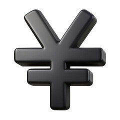 Obraz premium 3d realistic black yen symbol isolated on transparent background