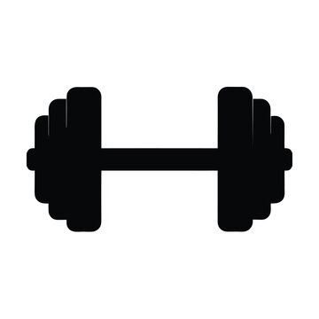 Dumbbell Silhouette Icon Vector Illustration