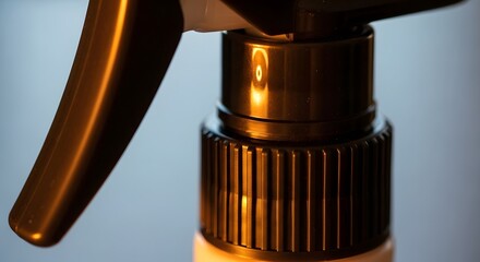 Golden Spray Bottle Nozzle Close-up